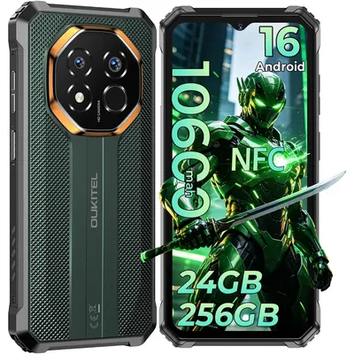 Obrázek produktu pro Mobilní telefon Oukitel G7 Outdoor 2026 bez smlouvy, 10 600 mAh, 24 GB + 256 GB, 6,517'' (16,5 cm), 90 Hz, 64 MP, vodotěsný (IP68), Android 16, NFC, smartphone s podporou dvou 4G SIM karet, zelený