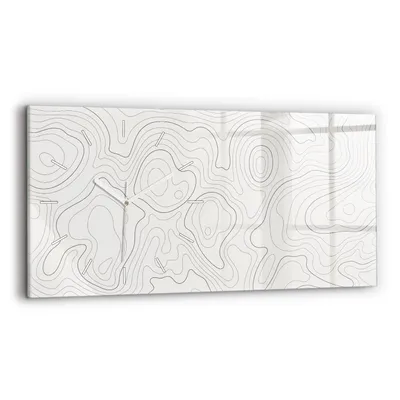 Produktbild von Wallfluent Wanduhr – Stilles Quarzuhrwerk - Uhr Dekoration Wohnzimmer Schlafzimmer Küche - Zifferblatt mit Strichen - weiße Zeiger - 60x30 cm - Fleckenabstraktion