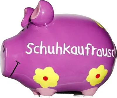 Produktbild von KCG 100854 Spardose Schwein "Schuhkaufrausch" - Keramik, klein