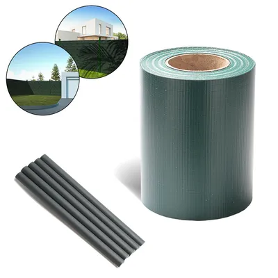 Obrázok produktu pre Jopassy ochranné pásy na ochranu súkromia Rôzne dvojité drôtené pletivo PVC plotová fólia záhradný plot reflexné rameno s klipmi 35m x 19cm zelená