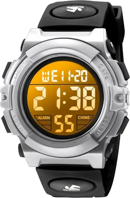 Produktbild von Armbanduhr Digital Uhren für Kinder 50M Wasserdicht Sports Outdoor Digitaluhr Kinder Silikon Wecker/Stoppuhr/LED-Licht/Stoßfest/Datum, Elektronische