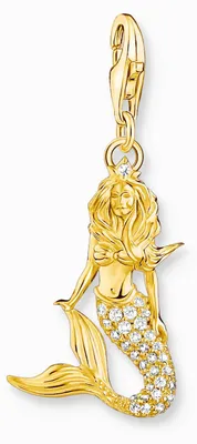 Produktbild von Thomas Sabo Charm-Anhänger Meerjungfrau 925er Sterlingsilber mit 750er Gelbgold-Vergoldung