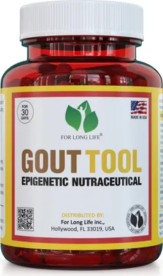 Produktbild von GOUTTOOL Nahrungsergänzungsmittel mit Mädesüß, Hagebutte, Vitalpilzextrakten und Probiotika | 120 vegane Kapseln