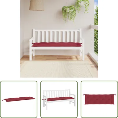 Image de The Living Store Coussin pour banc de jardin rouge vin 150x50x7 cm tissu Oxford
