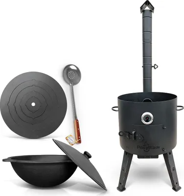 Produktbild von Gusseisen Kazan 16 L Kasan Herdplatte Feuerofen Utschak Ø 44 cm. Учак Учаг Uchag