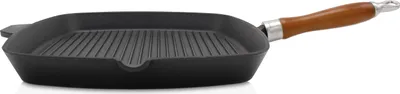 Produktbild von Karl Krüger 63028 Gusseisen-Grillpfanne Rustica mit Holzgriff - 28 x 28 cm - emailliert