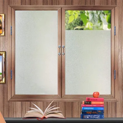 Produktbild von Fensterfolie Milchglas Sichtschutzfolie blickdicht ohne Kleber 90 x 300 cm matt