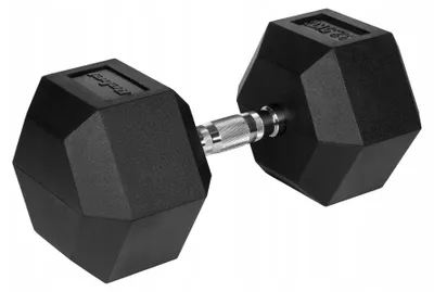 Zdjęcie produktu dla Hantel żeliwny gumowany HEX 32,5 kg REBEL ACTIVE