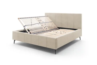 Produktbild von Doppelbett Lizzie 160x200cm mit Stauraum - beige