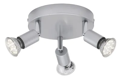 Produktbild von LED Deckenstrahler rund 3flg silber inkl. GU10 LED schwenkbar PICCO