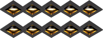 Produktbild von QAZQA - Modern Set mit 10 Einbaustrahlern schwarz verstellbar - Qure I Wohnzimmer I Schlafzimmer - Aluminium Quadratisch - LED geeignet GU10
