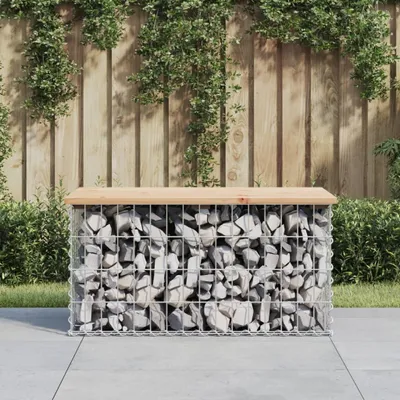 Obrázek produktu pro vidaXL Gabionová zahradní lavice 83x44x42 cm z masivního borovicového dřeva