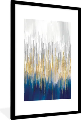 Produktbild von MuchoWow® Gerahmtes Poster Abstrakt - Gemälde - Öl 60x90 cm - Poster mit Schwarzem Bilderrahmen Wandposter Rahmen Foto Bilder - Dekoration - Wandposter Wohnzimmer - Hochwertig