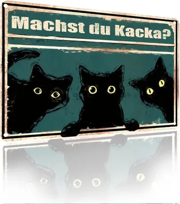 Image de Vintage métal salle de bain toilette décoration murale chat noir 20x30 cm