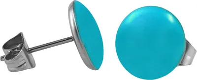 Produktbild von Chirurgenstahl Ohrstecker Emaille Farbe - Türkis Größe - 5 mm