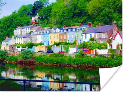 Produktbild von MuchoWow® Poster Farbige Häuser in Irland 80x60 cm - Kunst für zu Hause