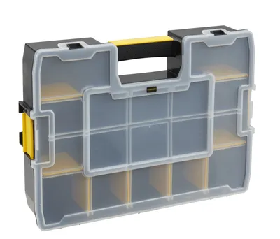 Produktbild von Stanley CUBIX Organizer SortMaster, Kasten für Kleinteile, Schwarz, Transparent, Gelb, 90 mm, 430 mm, 330 mm