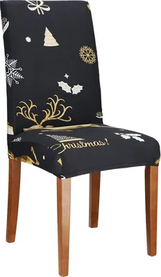Produktbild von SPRINGOS Stuhlhusse Stuhlüberzug mit Weihnachts- und Wintermotiven Weihnachtsdekoration für Esszimmer und Wohnzimmer