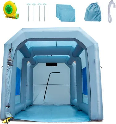 Produktbild von VEVOR Farbkabine DIY Sprühmalerei Sprühfarbe Schutzzelt 950 W, Blau 4 x 2,2 x 2,35 m Lackierzelt 210D Oxford-Gewebe Sprühfarbe Zelt Tragbare Sprühfarbe Farbstand DIY-Sprühmalerei