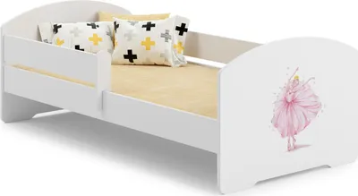 Zdjęcie produktu dla Łożko dziecięce LUK z barierką 140x70 Księżniczka w koronie