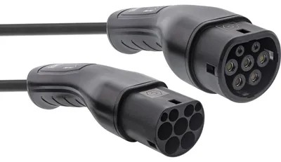 Produktbild von InLine EV Spiral-Autoladekabel 22kW Typ2 - 3-phasig - 3m