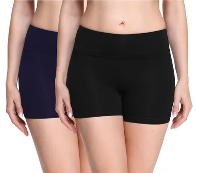 Produktbild von Merry Style Damen Shorts Radlerhose Boxershorts aus Viskose 2Pack MS10-284(Schwarz/Marineblau (2Pack), XXL)