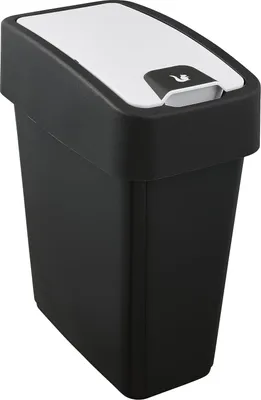Produktbild von Premium Abfallbehälter mit Klappdeckel - 10 Liter - graphitgrau - Soft-Touch