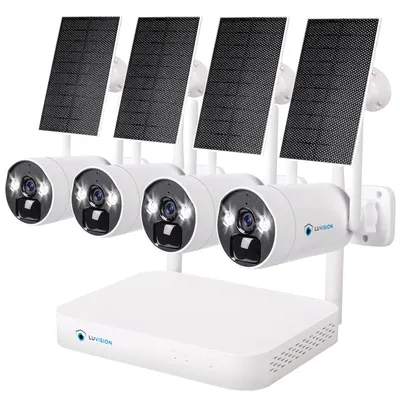 Produktbild von LUVISION Dual WLAN Solar Akku Überwachungssystem 10 Kanal NVR 4MP Überwachungskamera Set Mikrofon
