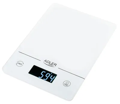 Produktbild von Adler AD3170 Weiße Küchenwaage Glas LCD 15kg