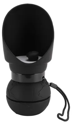 Produktbild von Hunde-Wasserflasche, tragbar, aus Silikon, für Haustiere, faltbar, Reise-Getränkespender mit faltbarer Schüssel für den Außenbereich, Schwarz