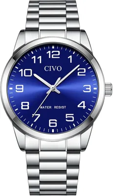 Produktbild von Herren Armbanduhr Analog Quarz Edelstahl Silber Wasserdicht 3ATM Leicht Lesbares Zifferblatt Klassische Business Uhr