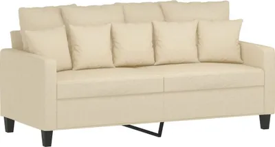 Zdjęcie produktu dla vidaXL sofa 2-osobowa kremowa 140 cm tkanina