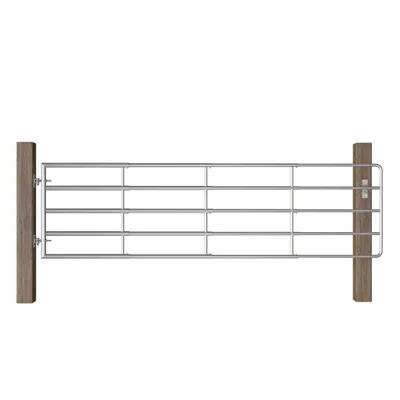 Obrázek produktu pro Brána na pastvinu ocelová 5 tyčí (115–300) x 90 cm stříbrná