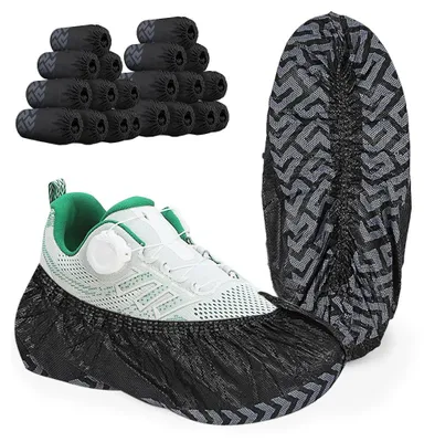 Überschuhe, Vliesstoff, 100 St., 17x45 cm, Antirutsch, schwarz