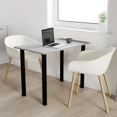 Produktbild von AKKE Light Graphite Tisch mit schwarze beine LxBxH: 50x50x74 cm