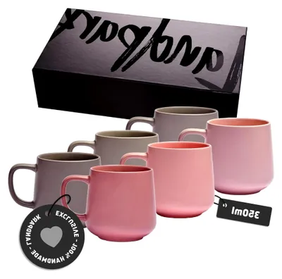 Produktbild von Kaffeetassen Set (6 x 350 ml) – Aus hochwertiger Keramik – Kaffeebecher – 6er Set