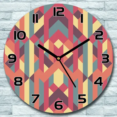 Produktbild von Wanduhr aus Glas Rund fi 30 Retro Abstrakt Quarz Deko Schlafzimmer Büro