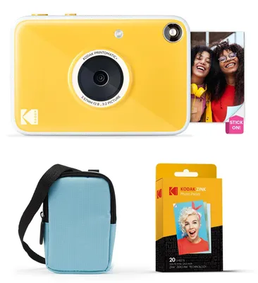 Immagine prodotto di Kit iniziale per fotocamera digitale istantanea Kodak Printomatic+ con custodia (blu) e altro