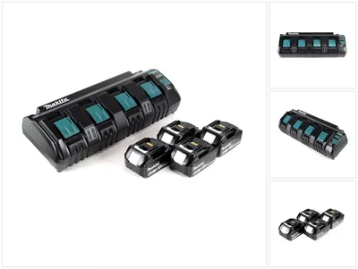 Image de Makita Power Source Kit 18V avec chargeur DC 18 SF à 4 positions + 4x BL1840B batterie 4,0Ah