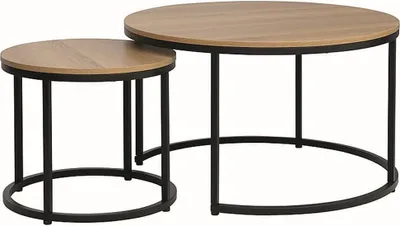 Produktbild von Design 2er Set Couchtisch GD-111 rund Tisch Wohnzimmertisch