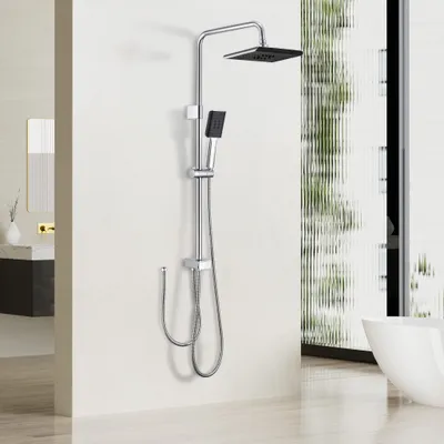 Produktbild von Regendusche ohne Armatur, Edelstahl-Verteiler, Duschsystem Chrom, Duschset mit Überkopfbrause Selbstreinigende Handbrause, Duschsäule, Duscharmatur