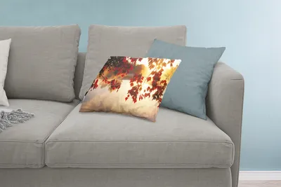 Produktbild von MuchoWow® Zierkissen Sofakissen Wohnzimmer Dekokissen 60x40 cm Blätter - Sonne - Herbst - Kopfkissen - Polster mit Foto