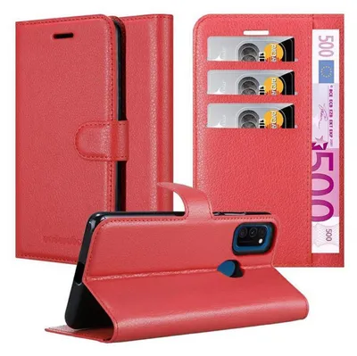 Produktbild von Cadorabo Hülle für Samsung Galaxy M21 / M30s Schutz Hülle in Rot Handyhülle Etui Case Cover Magnetverschluss