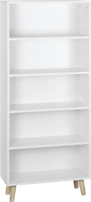 Produktbild von Bolt Edge Bücherregal Industrial – Weiß – Auf Füßen – 4 Ebenen – Holz/MDF – Modern & Praktisch