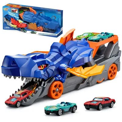 Produktbild von Dinosaurier-Transportfahrzeug mit Abschussrampe + 2 Dinosaurierfiguren [LA-389B]