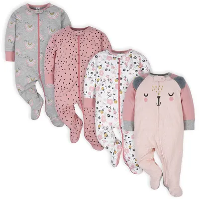 Produktbild von Gerber Strampler mit „Bären“ für Mädchen, 4er-Pack