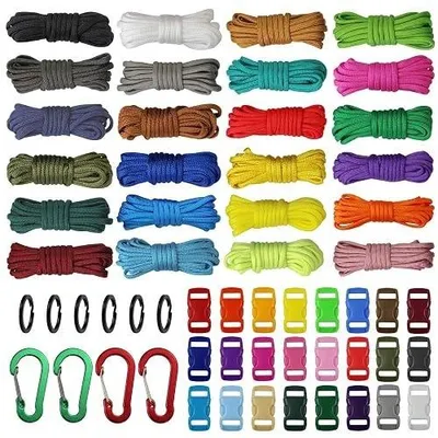 Zdjęcie produktu dla Paracord zestaw 24 kolory sznurek do bransoletek DIY breloczki