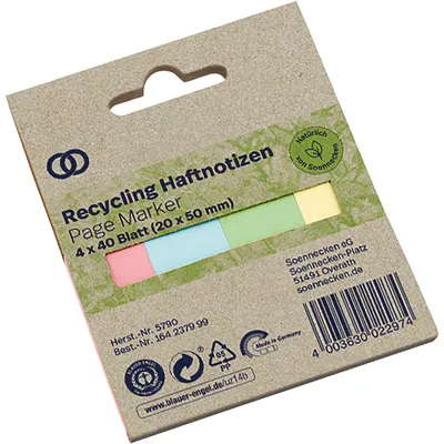Produktbild von Soennecken Haftstreifen oeco RC 5790 20x50mm 40Bl. sort. 4St.