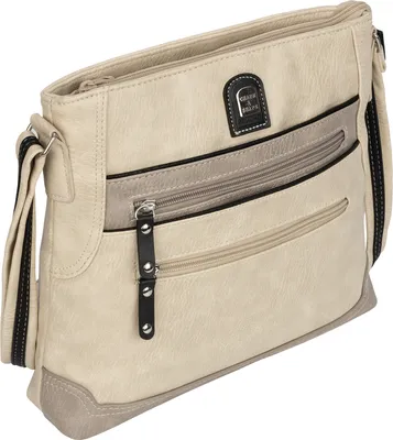 Produktbild von Damen Tasche Schultertasche Henkeltasche Handtasche Leder Optik CREAM-TAN (15100)