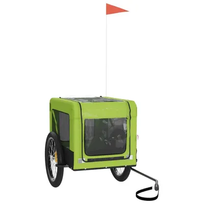 Obrázek produktu pro vidaXL Přívěs na jízdní kolo Dogs Green and Black Oxford Fabric & Iron